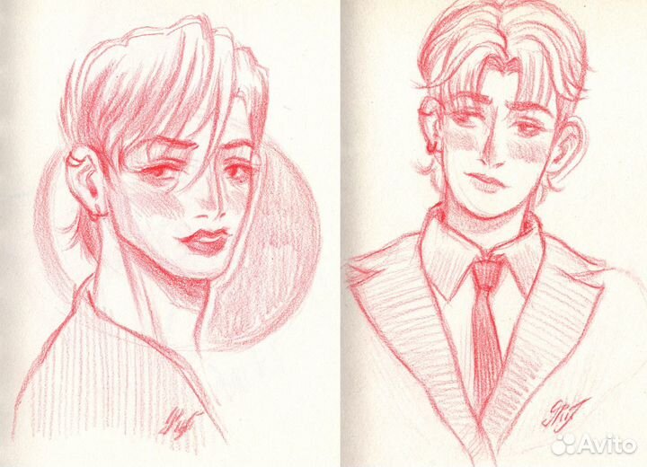 Скетчи на заказ, портретики в своём стиле