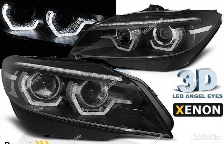 Фары Bmw Z4 E89 09-13 ксенон Led с дхо черные