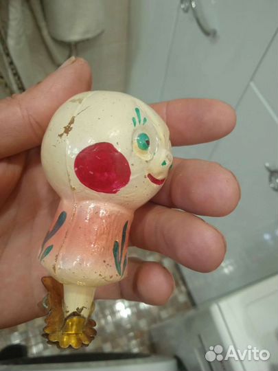 Елочные игрушки СССР, колобок на пеньке