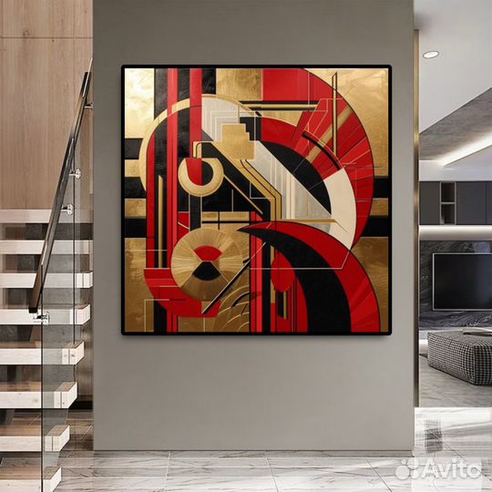 Картина маслом абстракция с золотом Картины в дом