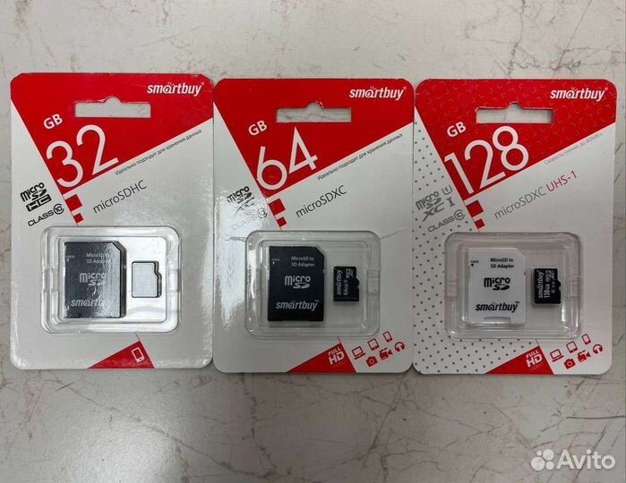 Карта памяти Smartbuy MicroSD 32, 64, 128