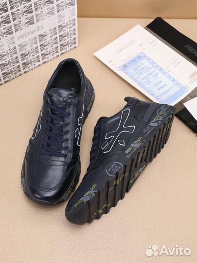 Кроссовки мужские Premiata кожаные синие