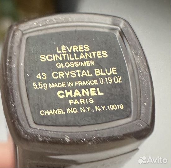 Chanel блеск для губ 43 crystal blue