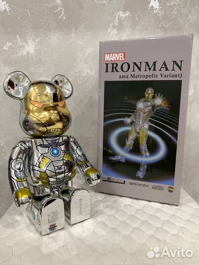 Игрушка Bearbrick 28см Железный человек,новая