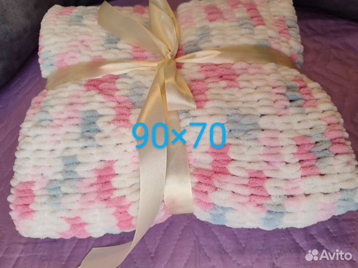 Плюшевый плед ручной работы