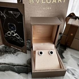 Золотые серьги Bvlgari с ониксом