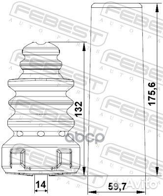 Пыльник-отбойник амортизатора зад Febest JLR7323