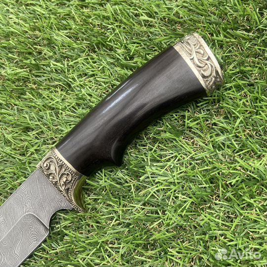 Нож Лорд Дамасская сталь,граб мельхиор