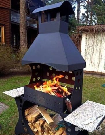 Мангал для дачи с крышей
