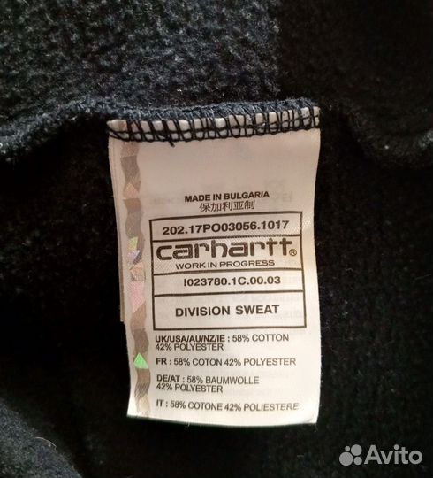 Свитшот Carhartt Wip с начесом новый оригинал