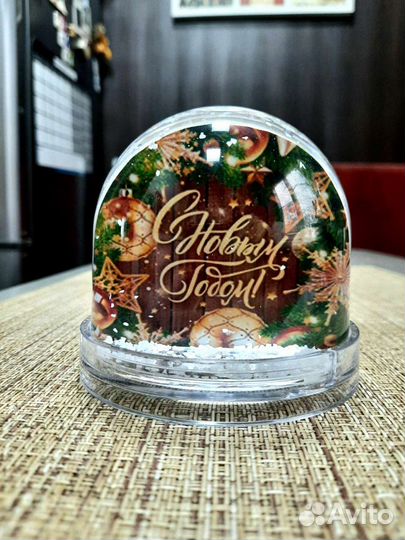 Новогодний снежный шар с фото