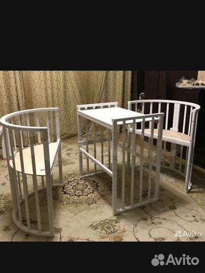 Кроватка трансформер круглая с маятником