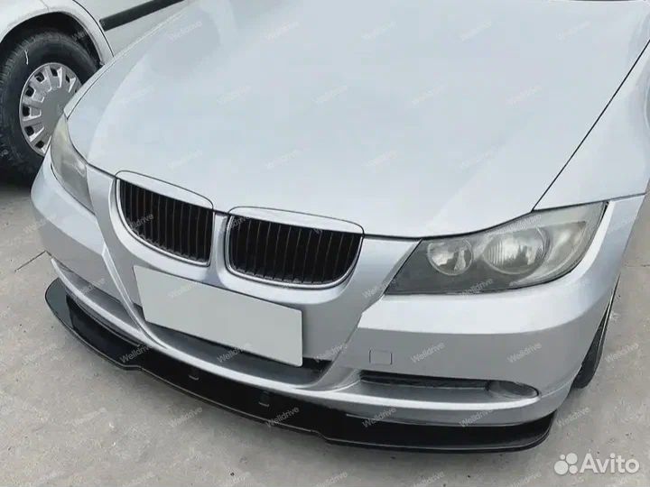 Губа переднего бампера BMW 3 E90 E91 дорест черная