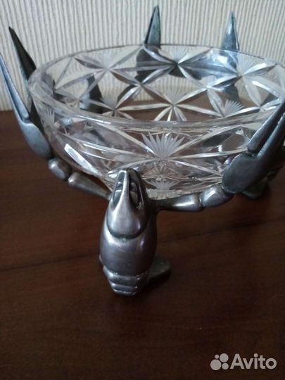 Подставка с фигурками раков для салатника СССР