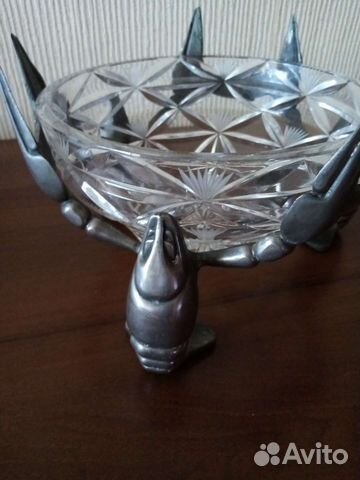 Подставка с фигурками раков для салатника СССР