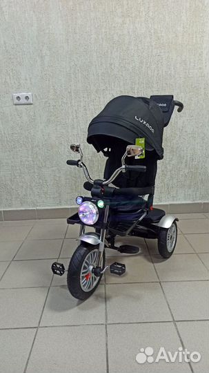 Новый трёхколесный велосипед Luxmom 5199, чëрный