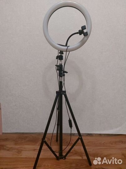 Кольцевая лампа 15вт, 30см, с пультом+2шт треноги