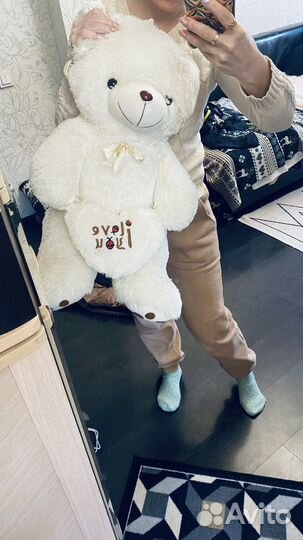 Плюшевый белый медведь 65 см