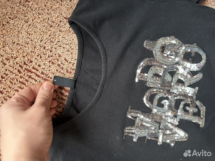 Футболка черная со стразами vero moda