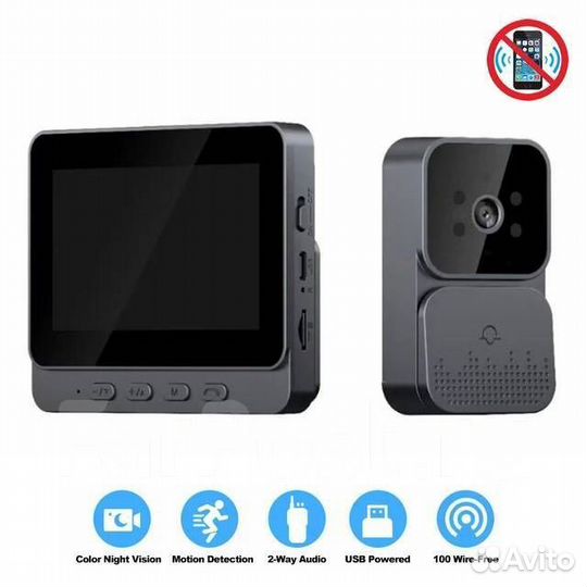 Умный дверной Wi-Fi видеозвонок звонок,видеодомофо