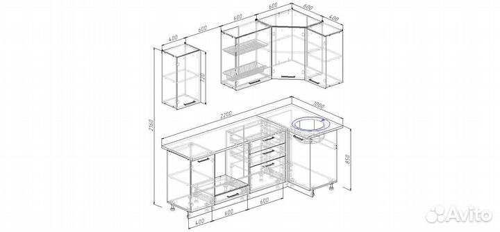 Кухня угловая в наличии