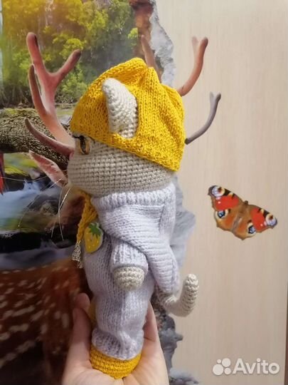 Игрушка ручной работы.Вязаная игрушка.Котёнок