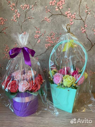 Букет из мыльных роз