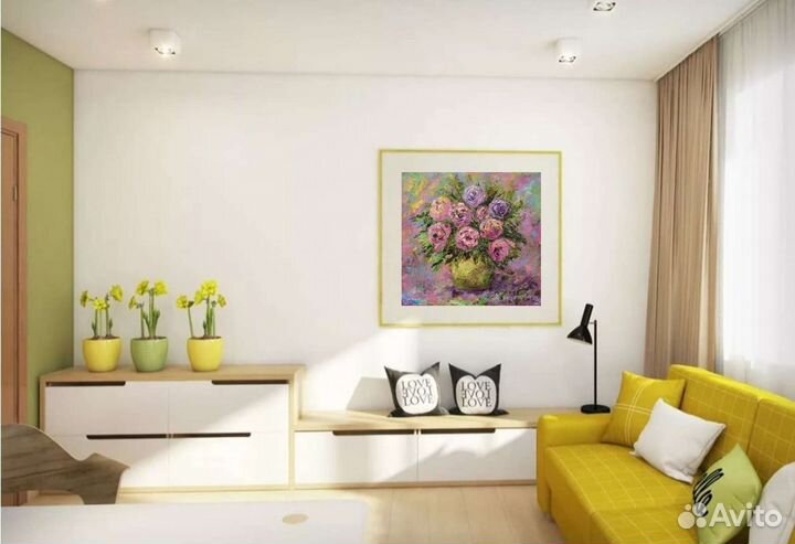 Картина маслом розы