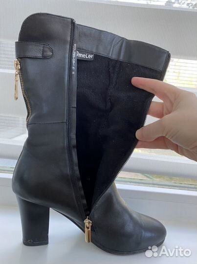 Сапоги демисезонные женские 39 кожа