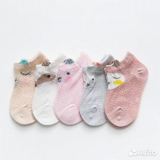 Носочки детские летние 0-12 мес 5 шт (новые)