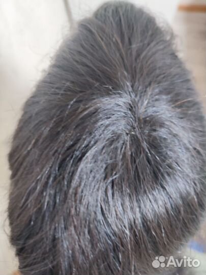 Парик натуральный волос с челкой 55см