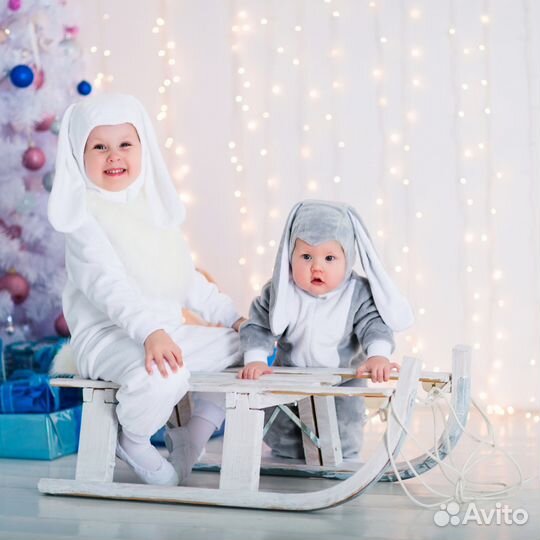 Детский карнавальный новогодний костюм Зайчик