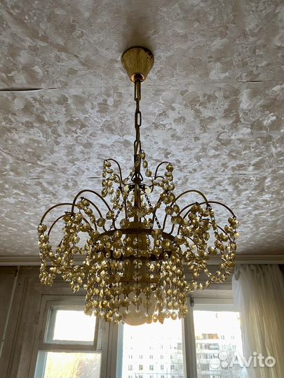 Люстра чешский хрусталь СССР