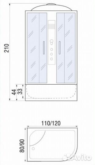 Душевая кабина River Dunay 120/90/44 мт R