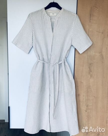 Платье рубашка uniqlo лен-хлопок S-M