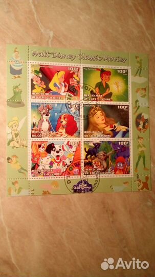 Марки блоки уолт дисней