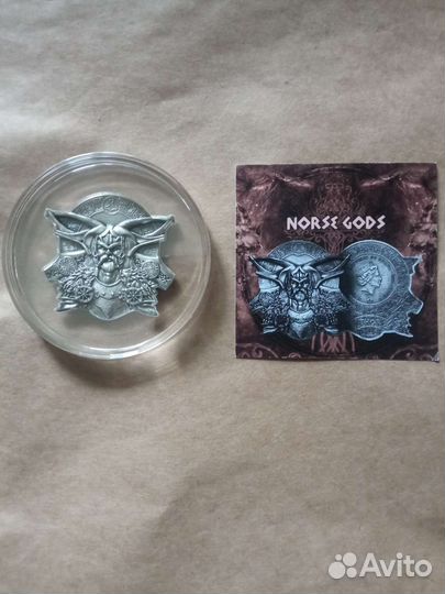 Монета Бог Тор. Бог Один. Скандинавские боги