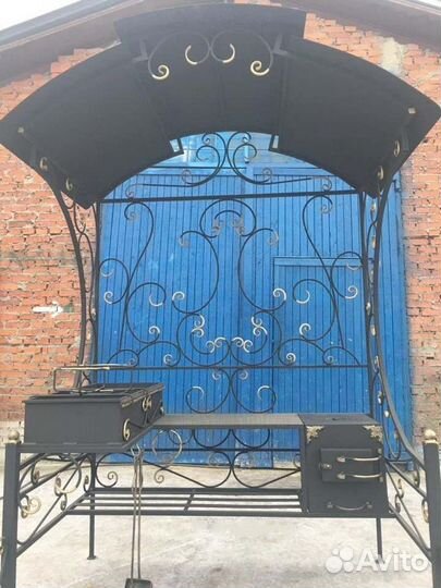 Мангал с печью под казан