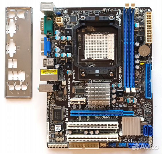 Материнская плата Socket AM3 Asrock 960GM-S3 FX