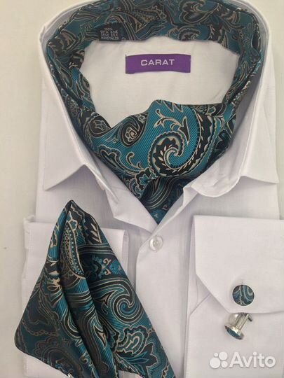 Новый аскот, паше и запонки мятные арт.10101-01