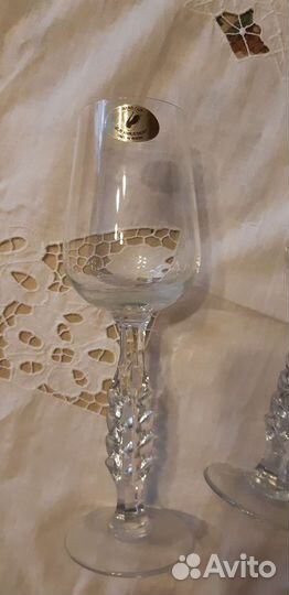 Хрусталь СССР, фужеры, стаканы, поднос