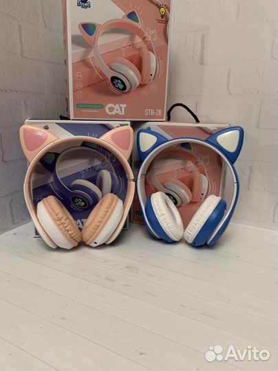 Беспроводные наушники светящиеся ушки детские