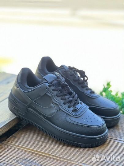 Nike Air Force 1 Shadow черные