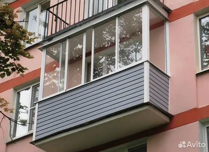 Остекление балкона раздвижное