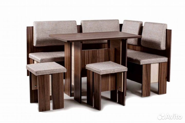 Кухонный уголок Поло темный/ткань арт54