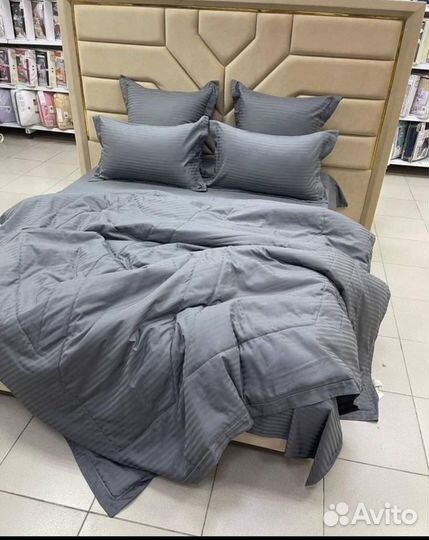 Комплект постельного белья евро с готовым одеялом