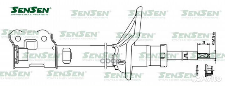 Амортизатор hyundai accent II тагаз 01- задн