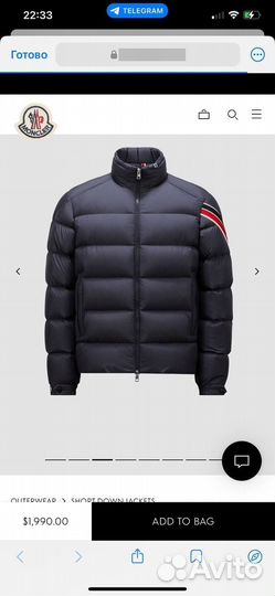 Зимняя куртка мужская Moncler пух/перо (premium)