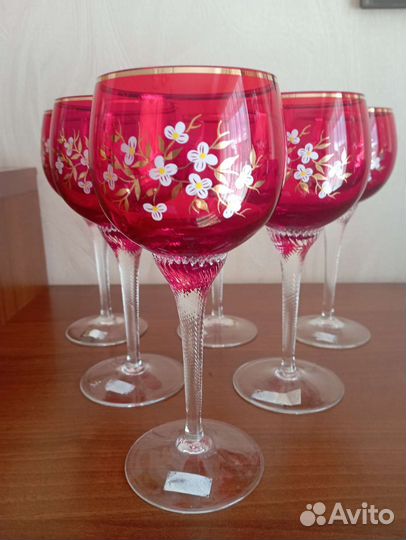 Фужеры цветной хрусталь