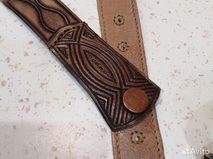 Ремень и браслет из натуральной кожи